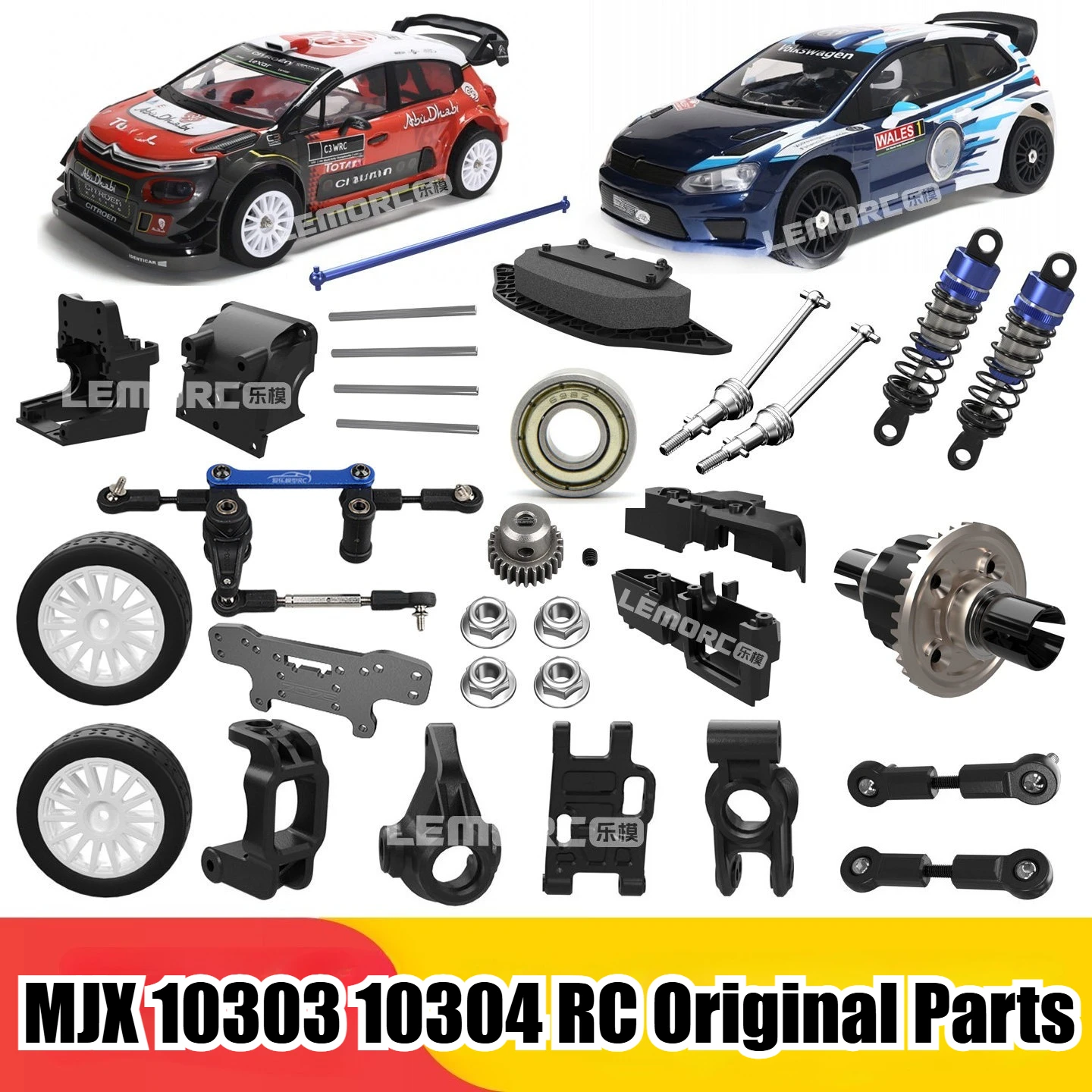 pecas-para-carro-rc-mjx-1-10-10303-10304-10306-receptor-pneu-braco-oscilante-anticolisao-eixo-de-transmissao-cvd-suporte-de-direcao-barra-de-conexao