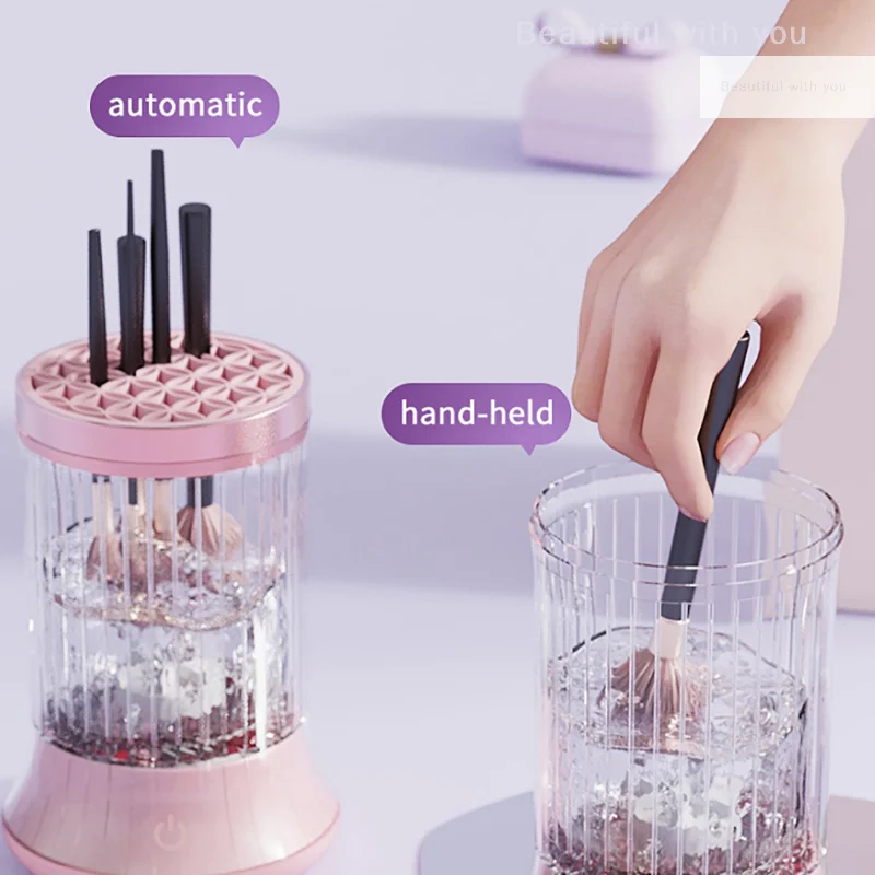 منظف فرش المكياج، أداة تنظيف فرش التجميل القابلة لإعادة الشحن، أداة تنظيف فرشاة المكياج، ملحقات تجفيف متعددة الوظائف #6