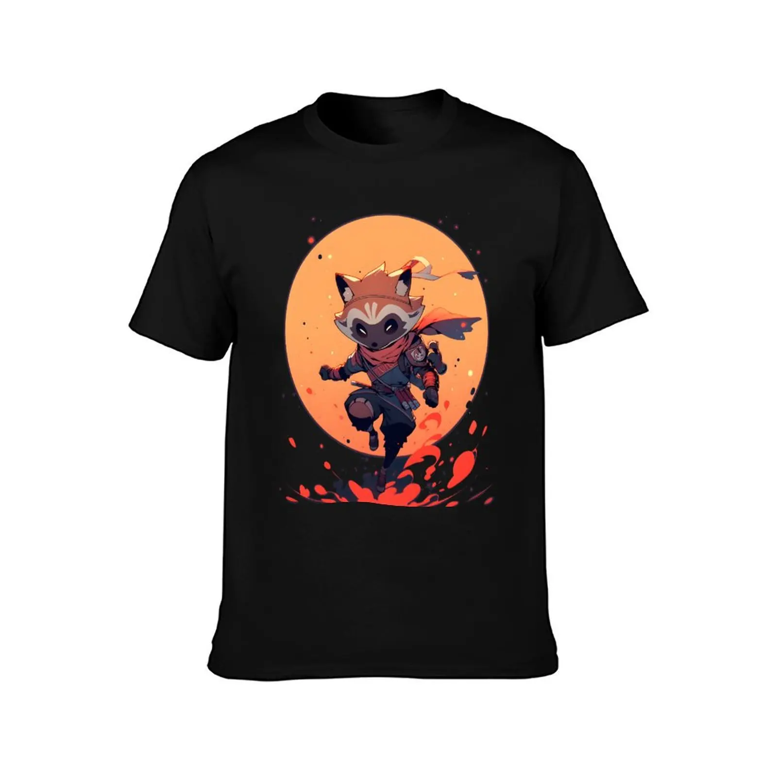 MIDNIGHT FOX RACCON T-Shirt Plus Size Non-Shrink T-Shirt