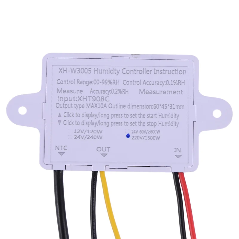 4X Digital Humidity Controller Hygrometer Humidity Control Switch 0-99%Rh Hygrostat With Humidity Sensor AC220V-[Y03A]