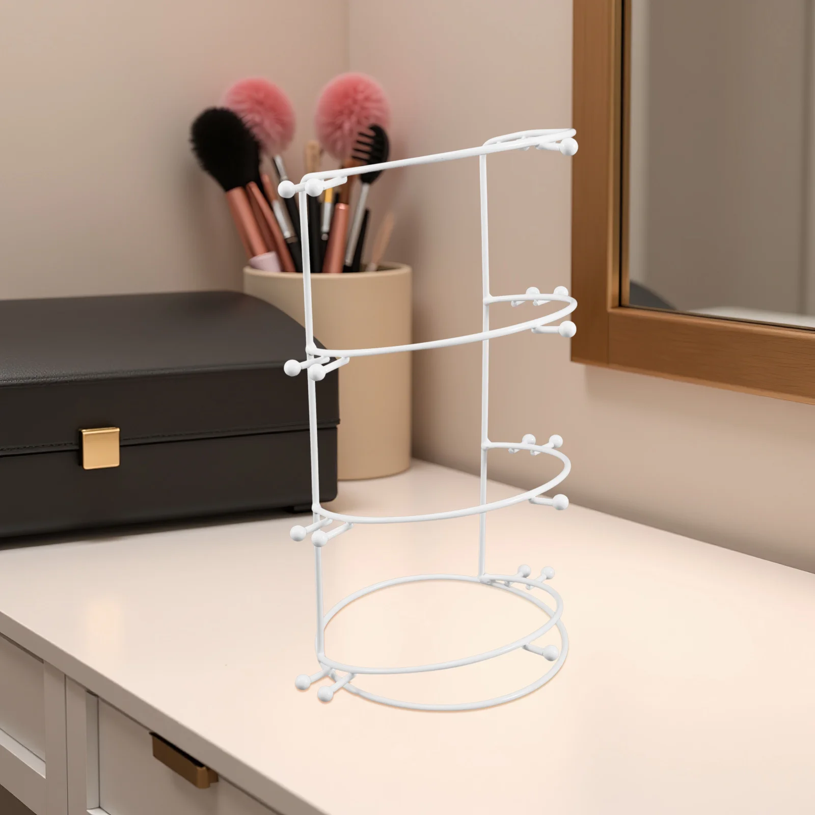 

4-Layer White Headband Display Stand Crown Storage Organizer For Tiara Jewelry Headdress Holder Hair Accessories Rack