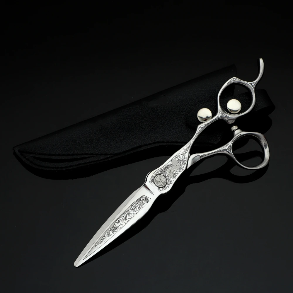 Professional Barber Scissors VG10 Steel 6.2 Inch 3D Carved Handle High-End Salon Hairdressing Sharp And Durable Cutting Tools