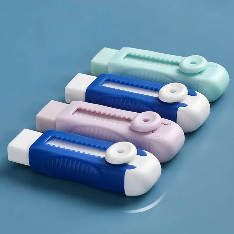 Push Pull Eraser Pencil Erasers Students Writing Tool Portable Shell Sliding Retractable Eraser School Supplies for Student