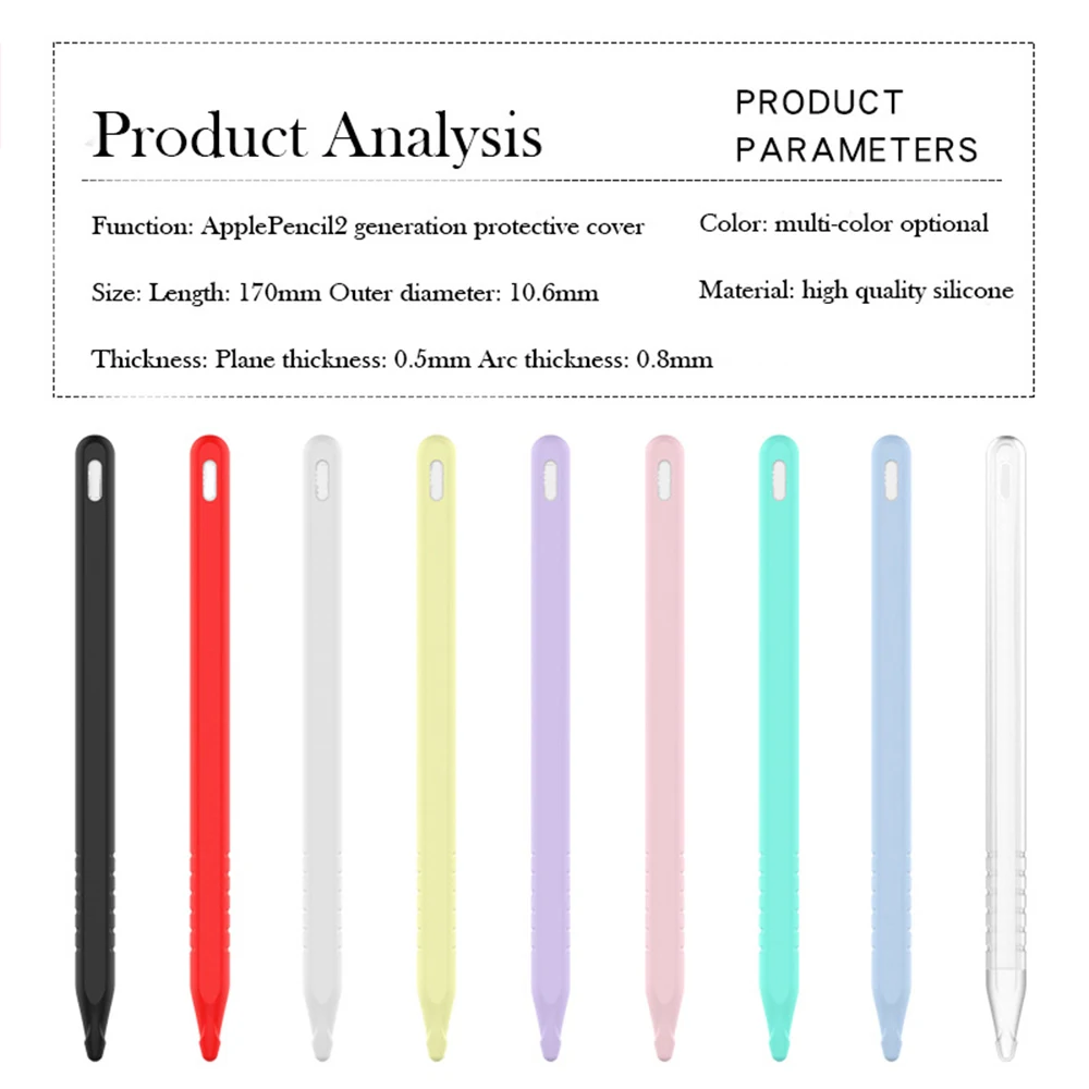 Silicone Case for Apple Pencil Pro Stylus Silicone Pen Cover with Pen Cap for Apple Pencil 2 2nd Generation Cover Protect Sleeve