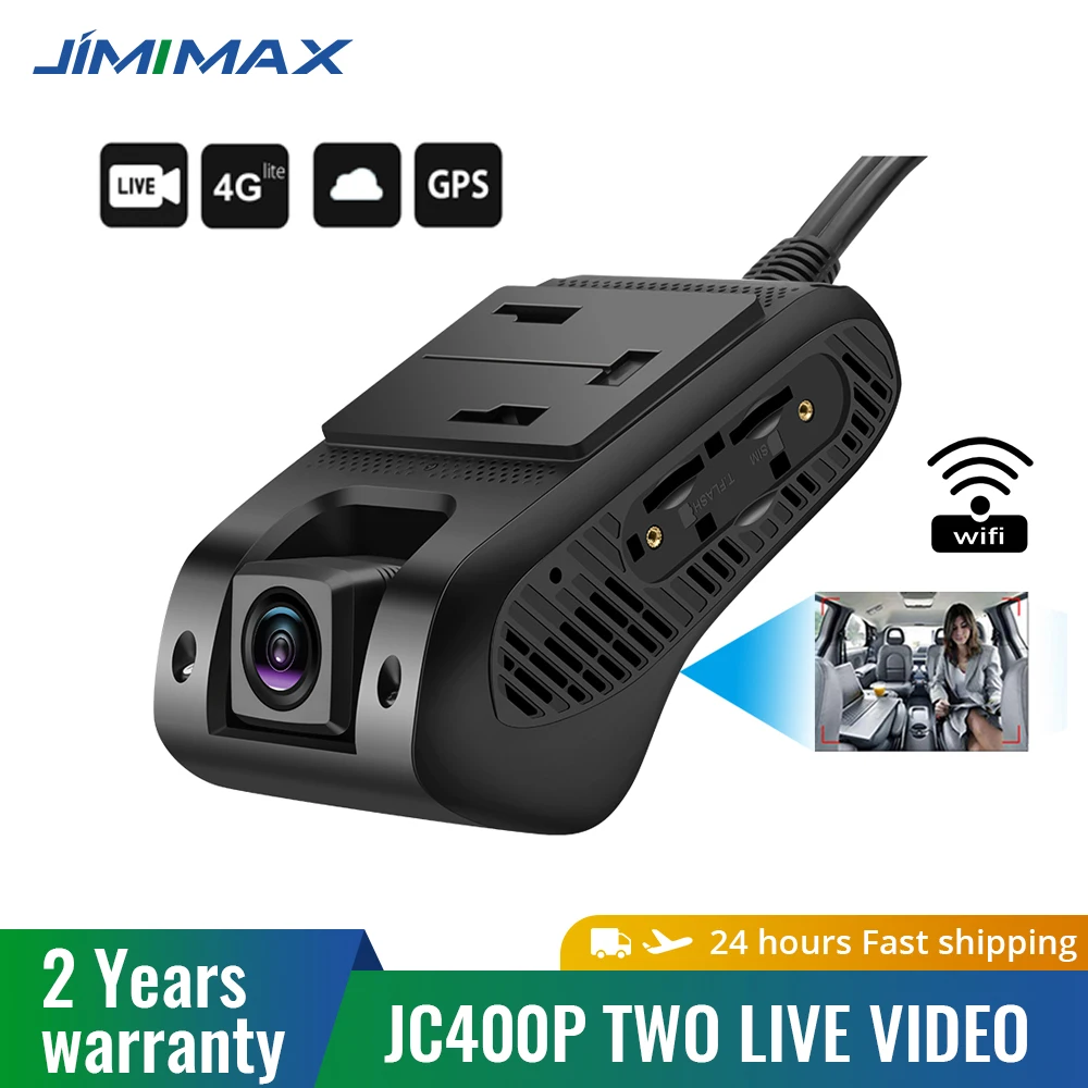 

JC400P 4G GPS DashCam Live Автомобильный видеорегистратор JIMIMAX Wi-Fi Точка доступа Автомобильная камера 2-потоковое видеоотключение топлива 1080P Рекордер Передний и внутренний комплект