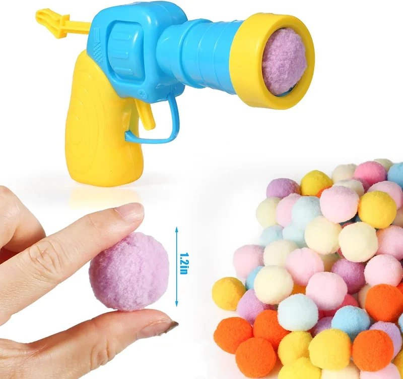 Interaktives Katzenspielzeug mit Plüschbällen für Kätzchen zum Spielen und Jagen, Springball-Schießgerät, Haustierbedarf, Kreatives Schießspielzeug – Detail 1