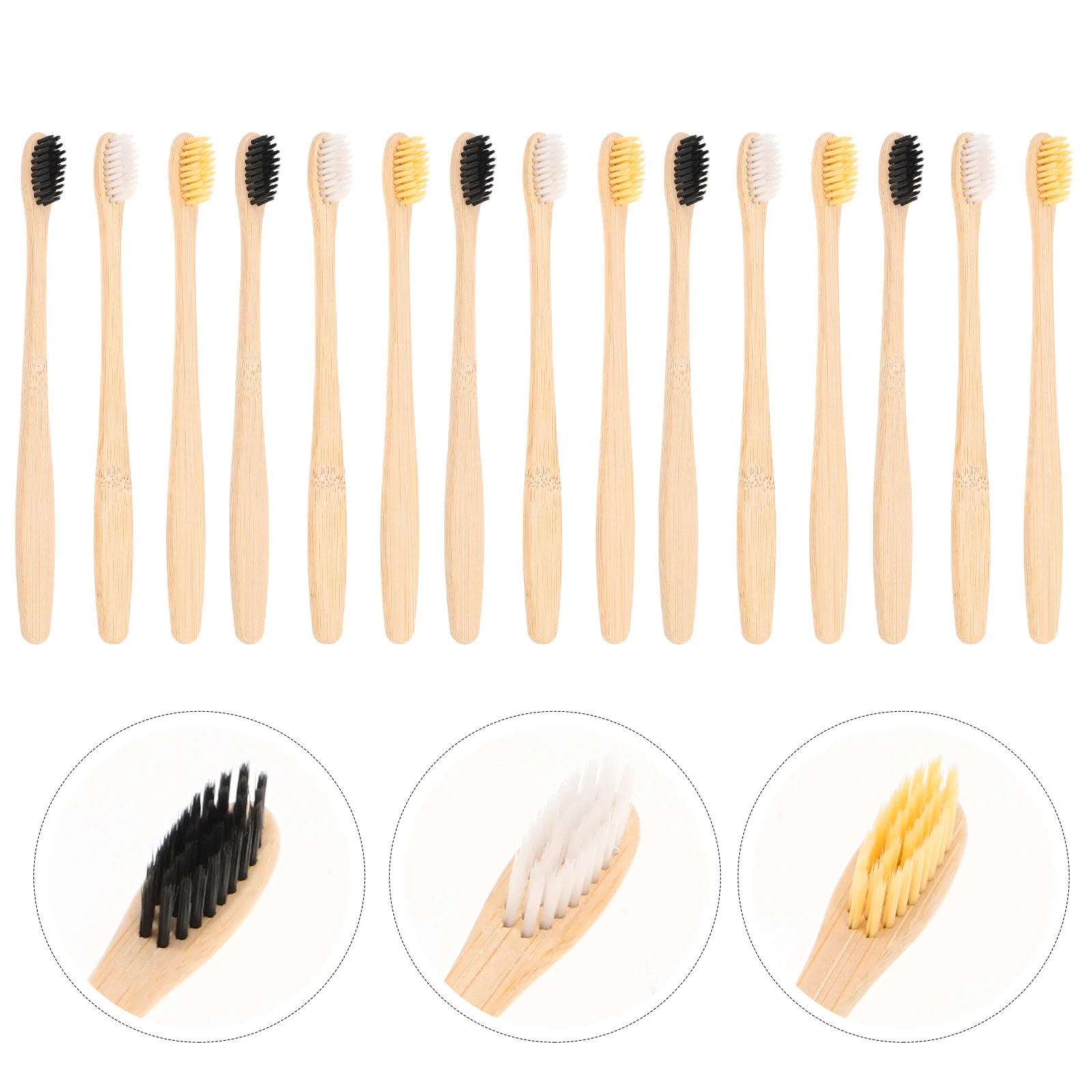 

15Pcs Bamboo Toothbrush Set Soft Bristles Lightweight Portable Travel Household Comfortable Grip Toothbrush Bamboo