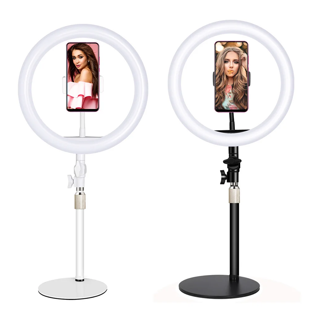 

New Tabletop Vlogging Mounts Holder with 26CM LED Ring Flash Lamp Light Tripod Stands for Mobile Phone Video Bloggers Vlog