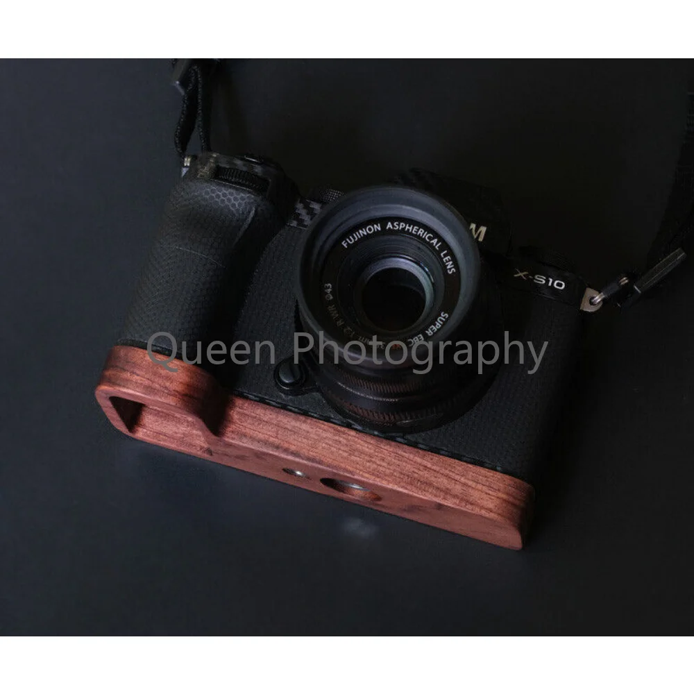 Black Wood Ebony Walnut Camera Accessories Base Plate Hand Grip for Fujifilm X-S10 Fuji S10 인스탁스 Polaroid сумка для фотоаппарата