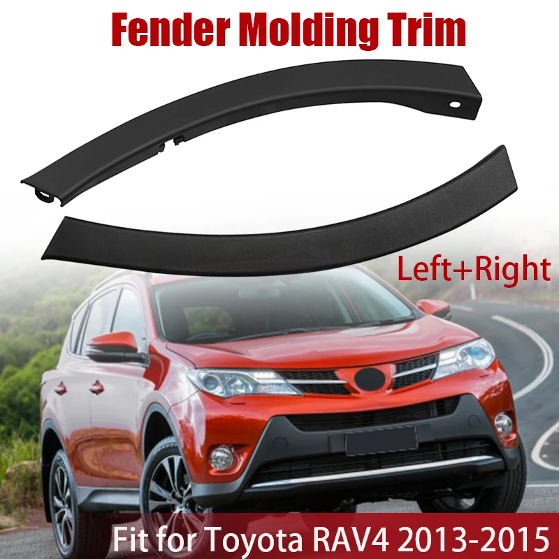 1 Pair Front Bumper Wheel Fender Molding Trim For Toyota RAV4 2013-2015 Black Wheel Arch Flare Moulding Replacement Accessories