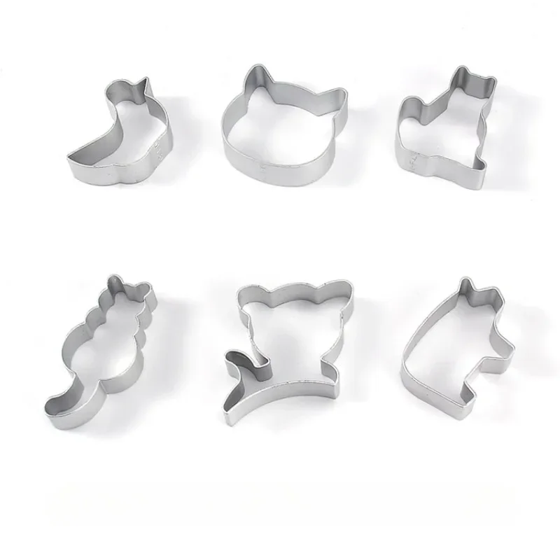 

10pcs Cat Shaped Aluminium Baking Cake Mould Cookies Cutter Mold Sugarcraft