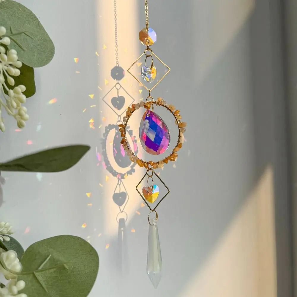 Craft Natural Sun Catcher Hanging Colourful Crystal Ball Pendant Colorful Creative Rainbow Wind Chime Window