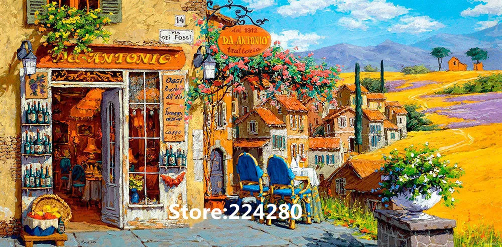 

Beautiful Town field Scenery Sewing Kit 18CT 14CT Unprinted Cross Stitch Kits Embroidery Art DIY Handmade Needlework Home Decor