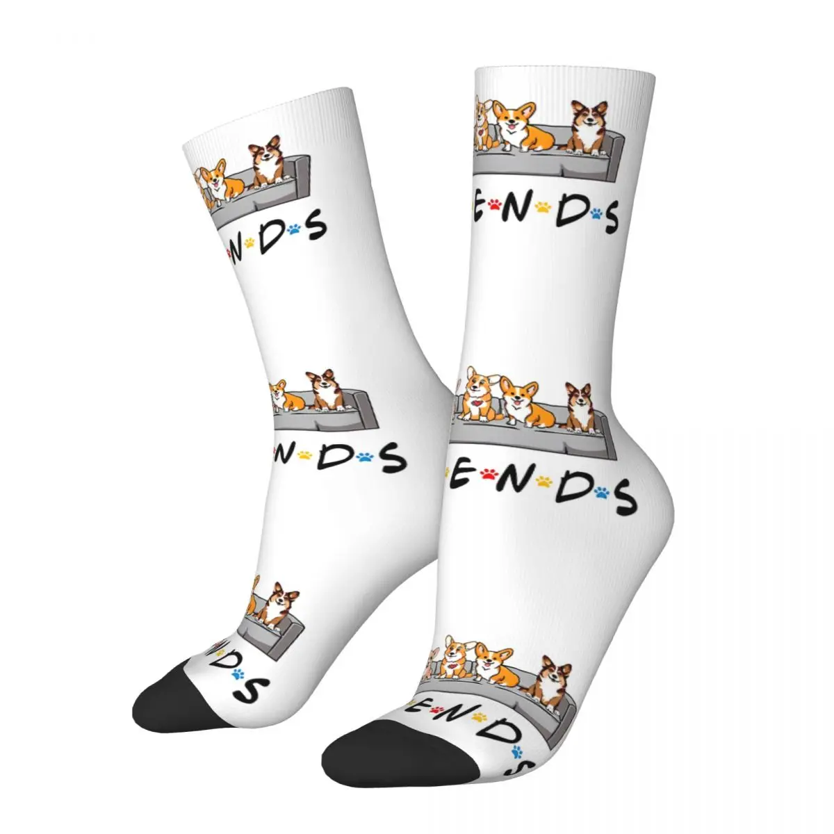 

Corgi Friends Graphic Friends TV Play Socks Male Mens Women Winter Stockings Harajuku