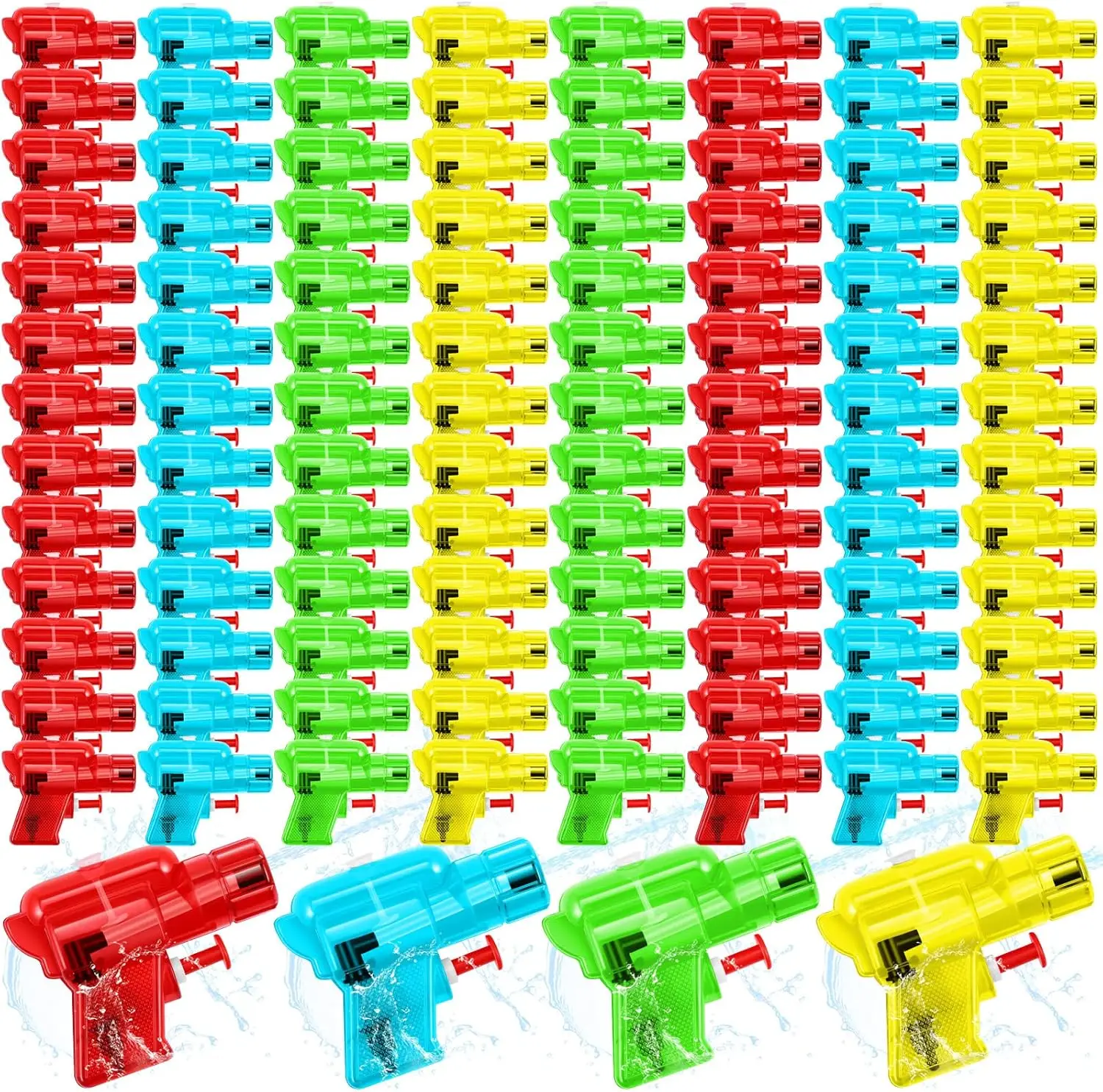 

Mini Water Gun Bulk Pack, Small Plastic Squirt Toy for Pool Beach Fun, Summer Games and Party Favors