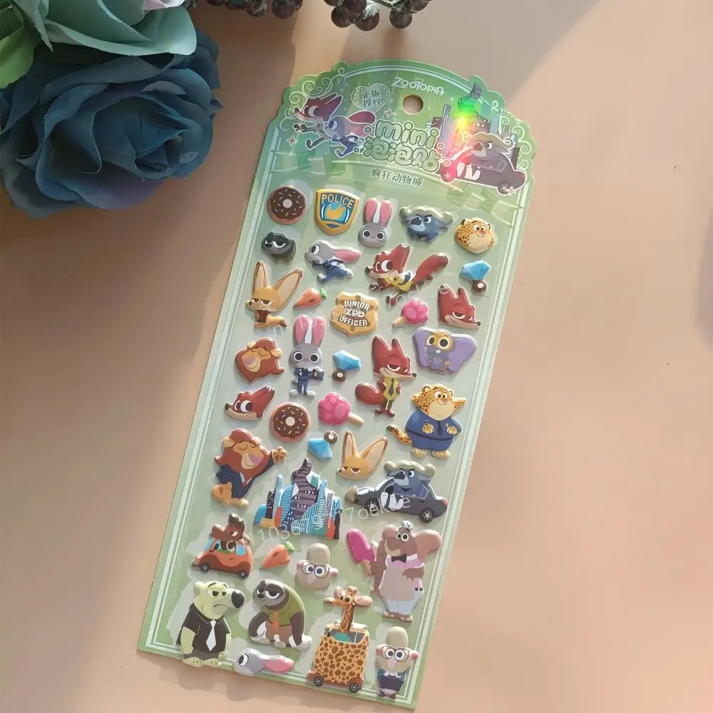 @ ديزني سلسلة ميكي ماوس Zootopia ملصقات ثلاثية الأبعاد الكرتون طالب جراب هاتف الديكور لعبة الأطفال ملصقات هدية