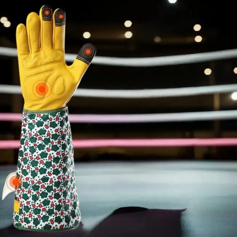 

Cowhide Anti-Stab Gloves for Gardening and Pruning; Labor Protection while Picking Peppers and Peeling Chestnuts.