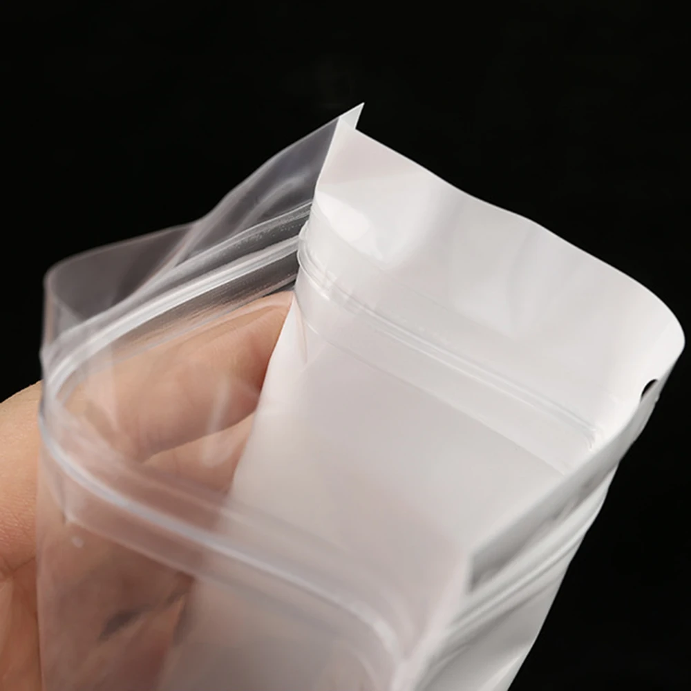 50pcs Thicken Ziplock Bags Self Adhesive Hanging Plastic Pouches for DIY Jewelry Retail Storage Packaging Reclosable Poly Bags