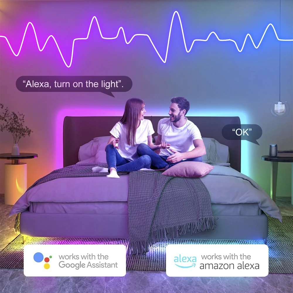 Wiscolor Tuya Wifi Plug RGBIC LED Neon Strip Lights Waterproof Suppprt Aleax/Google Home/Smart Life For Home Decoration Lighting image 3