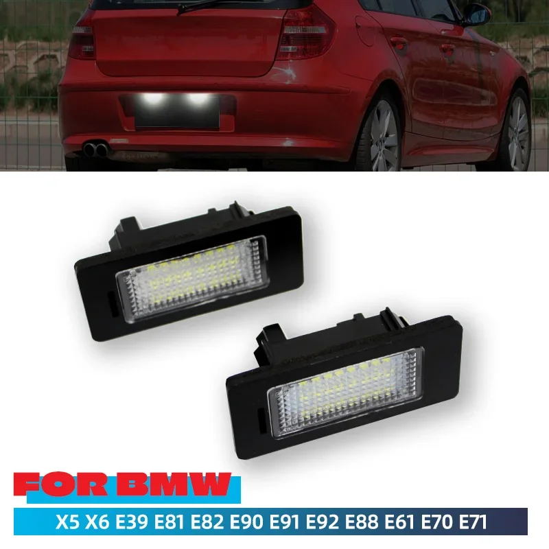 2PCS 24LED License Plate Number Light for BMW E90 M3 E92 E70 E39 F30 E60 E61 E93 Car Products License Plate Lights