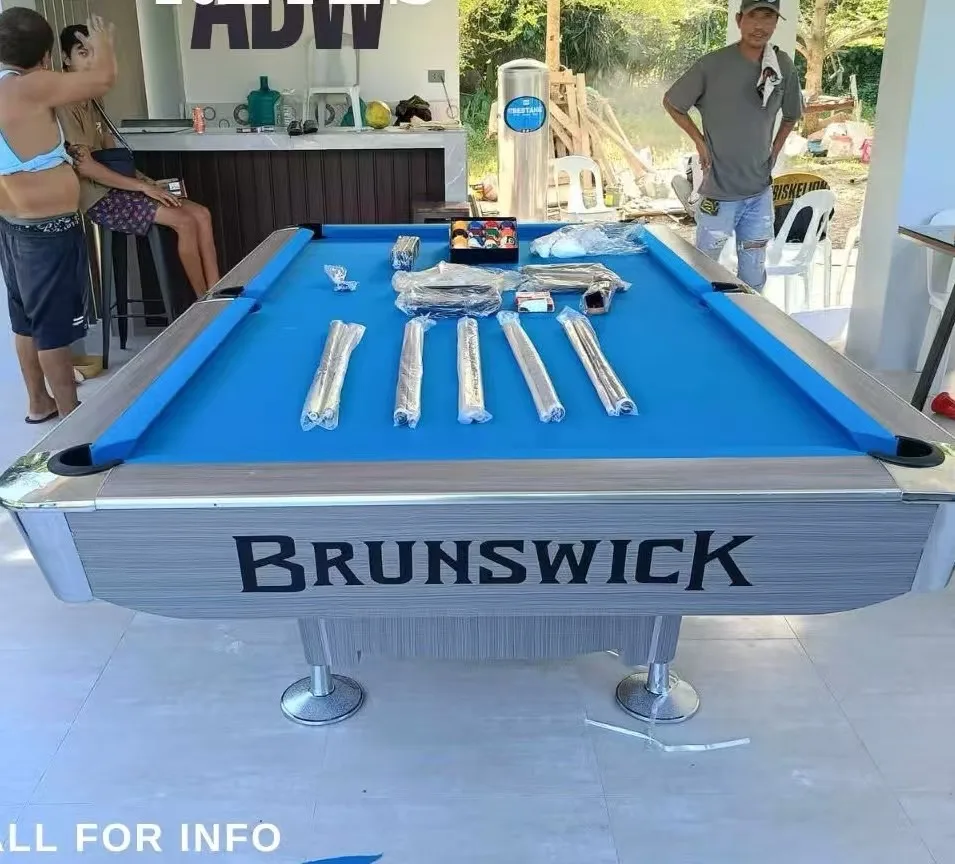 

Hot Sale Black Slate Solid Wood 9ft 8ft Pool Table and Billiard Table with Ball Return System