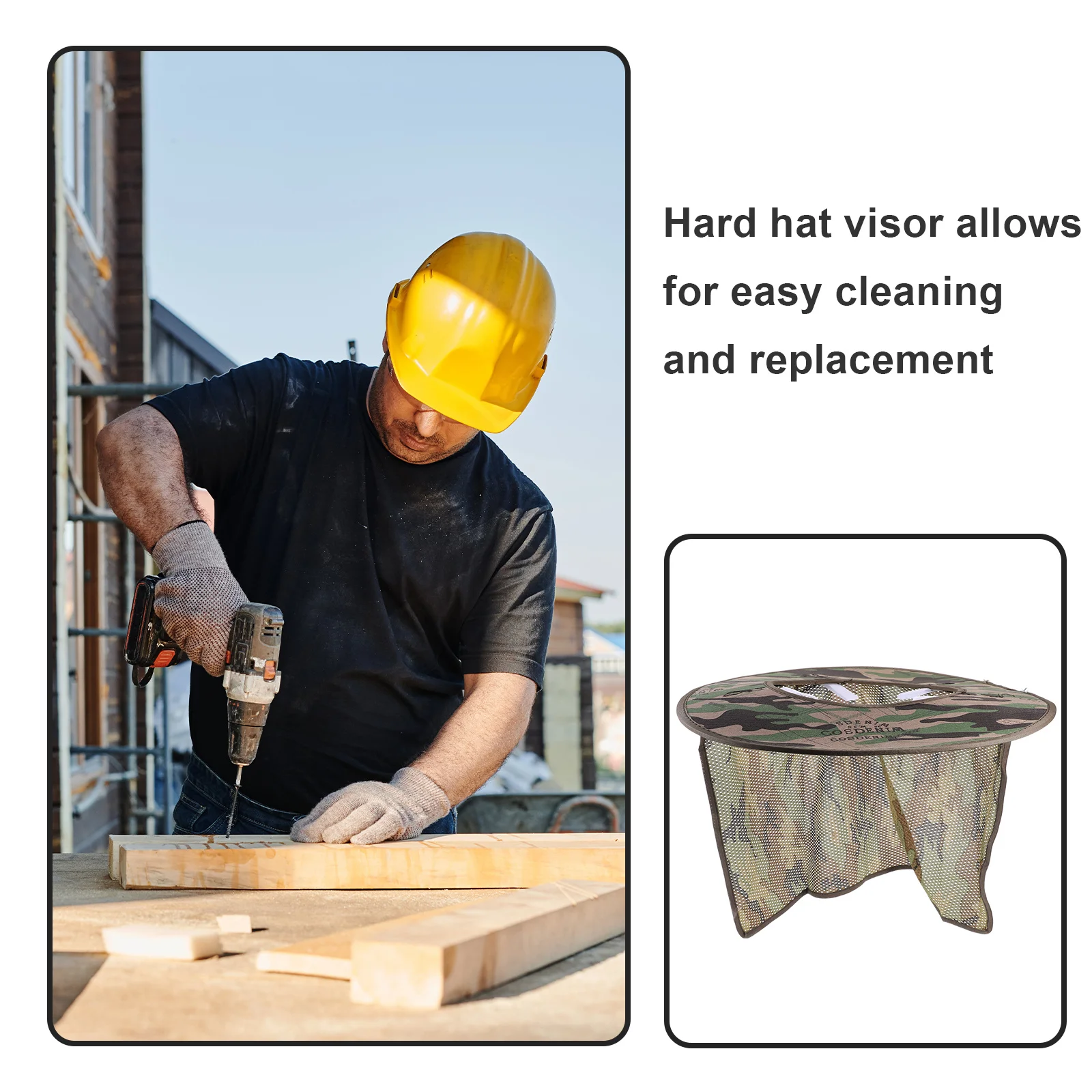 

Hard Hat Sunshade Construction Safety Detachable Visor Neck Shade Uv Protection Breathable Cover for Outdoor Construction