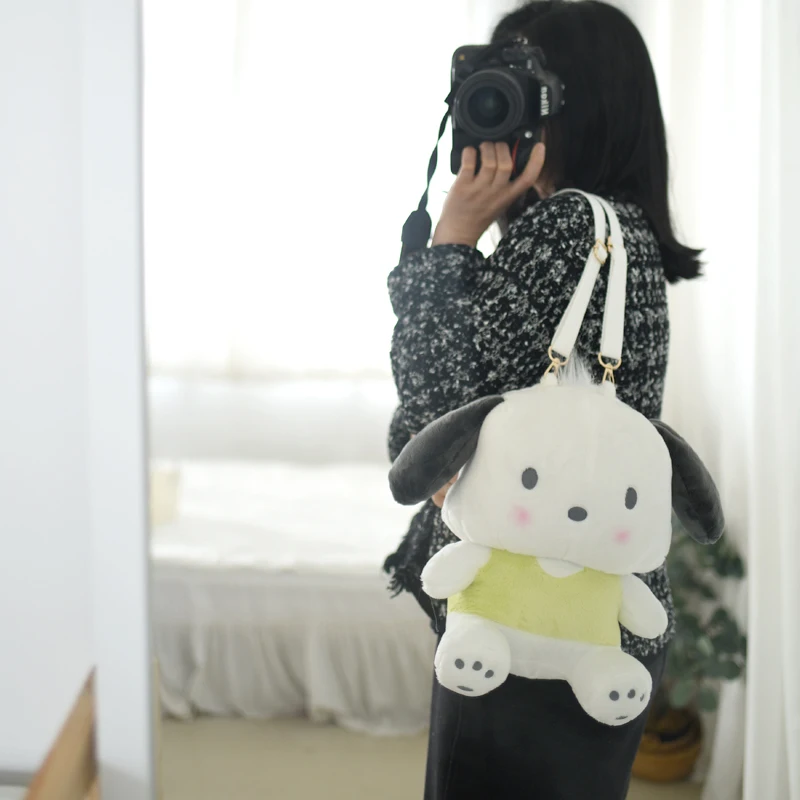 Cute Cinnamoroll Pochacco Backpack Lovely Stuffed Anime Cartoon Plush Bag Japanese Style Shoulder Bag Messenger Bag Girl