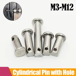 Flat Head Clevi Pin Shaft with Hole Kit M3 M4 M5 M6 M8 M10 Stainless Steel Location Positioning Cylindrical Dowel Locating Pins