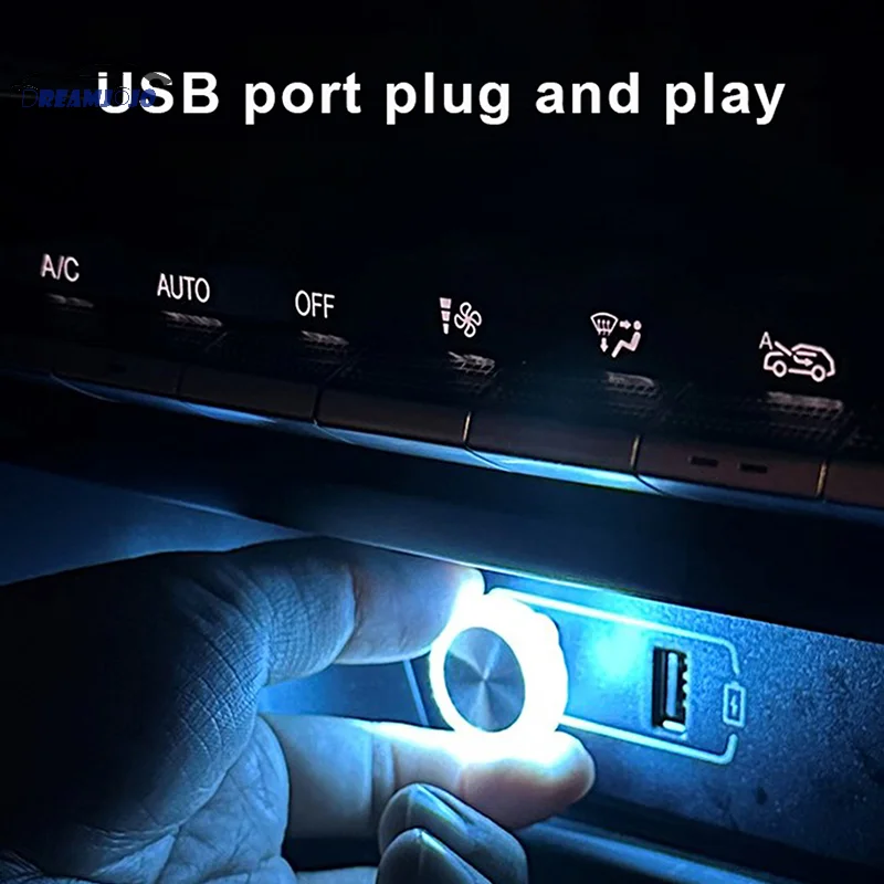 Carro Portátil USB Luz Ambiente, Mini LED, Lâmpadas Decorativas Atmosfera, Auto Interior, Meio Ambiente, Computador de Luz, Plug Play