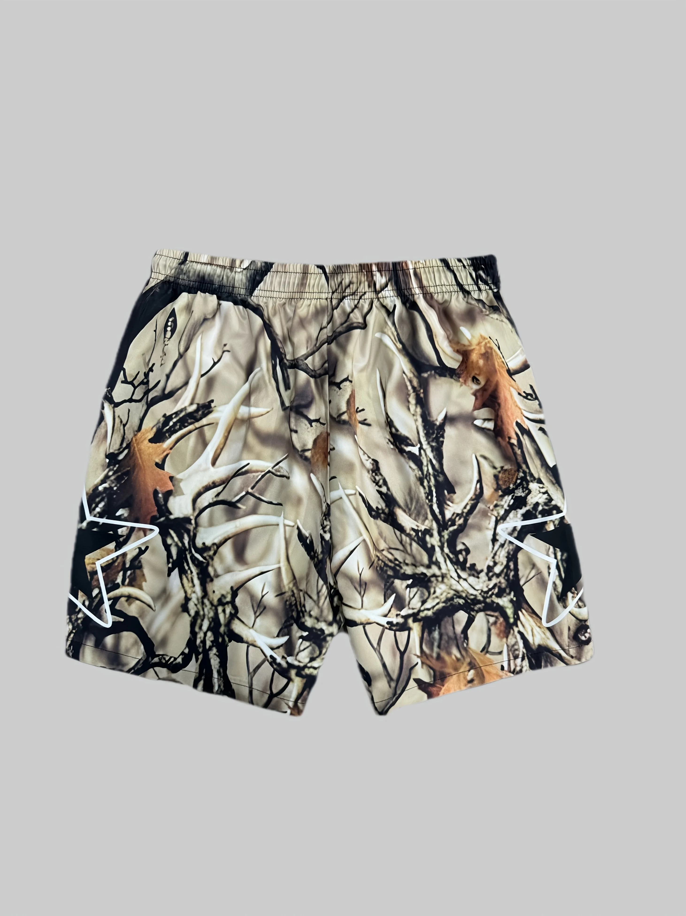 

Новые мужские быстросохнущие пляжные шорты 2026 года с камуфляжным принтом «Оленьи рога и ветви дерева», подходят для повседневной носки и тренировок, в стиле Y2K