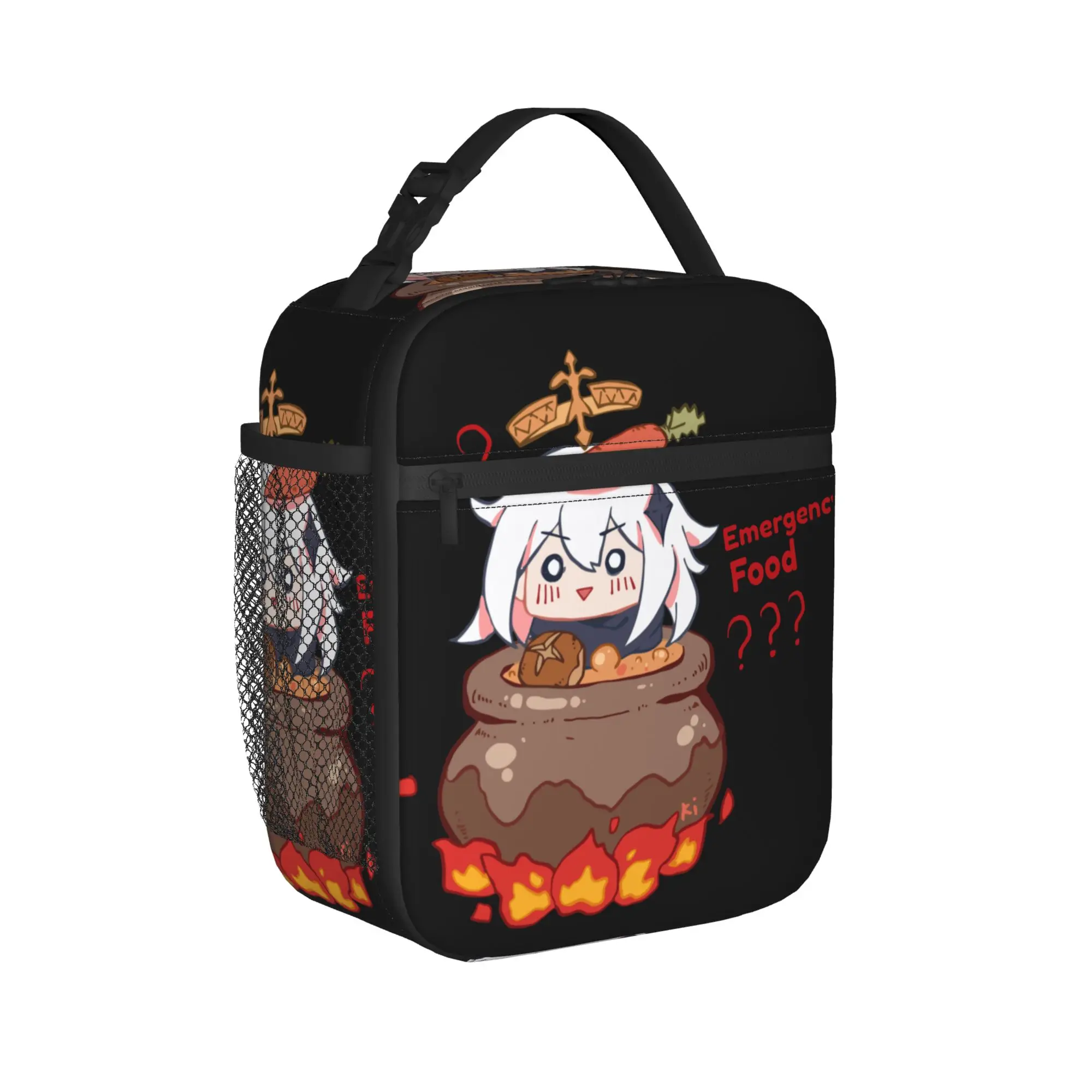 Paimon Emergency Impact Insulated Lunch Bags Cooler Bag Lunch Container Genshin Impact Game Tote Lunch Box Food Bag College