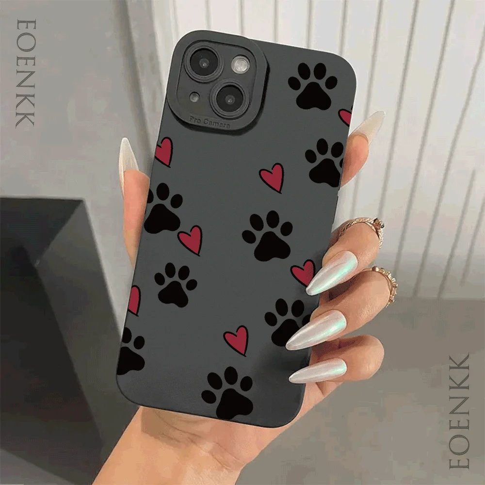 Dog paw prints TPU Soft Case for Samsung Galaxy S23 S22 S21 S20 FE A54 A34 Shockproof Scratch-Resistant Trendy Protective Cover