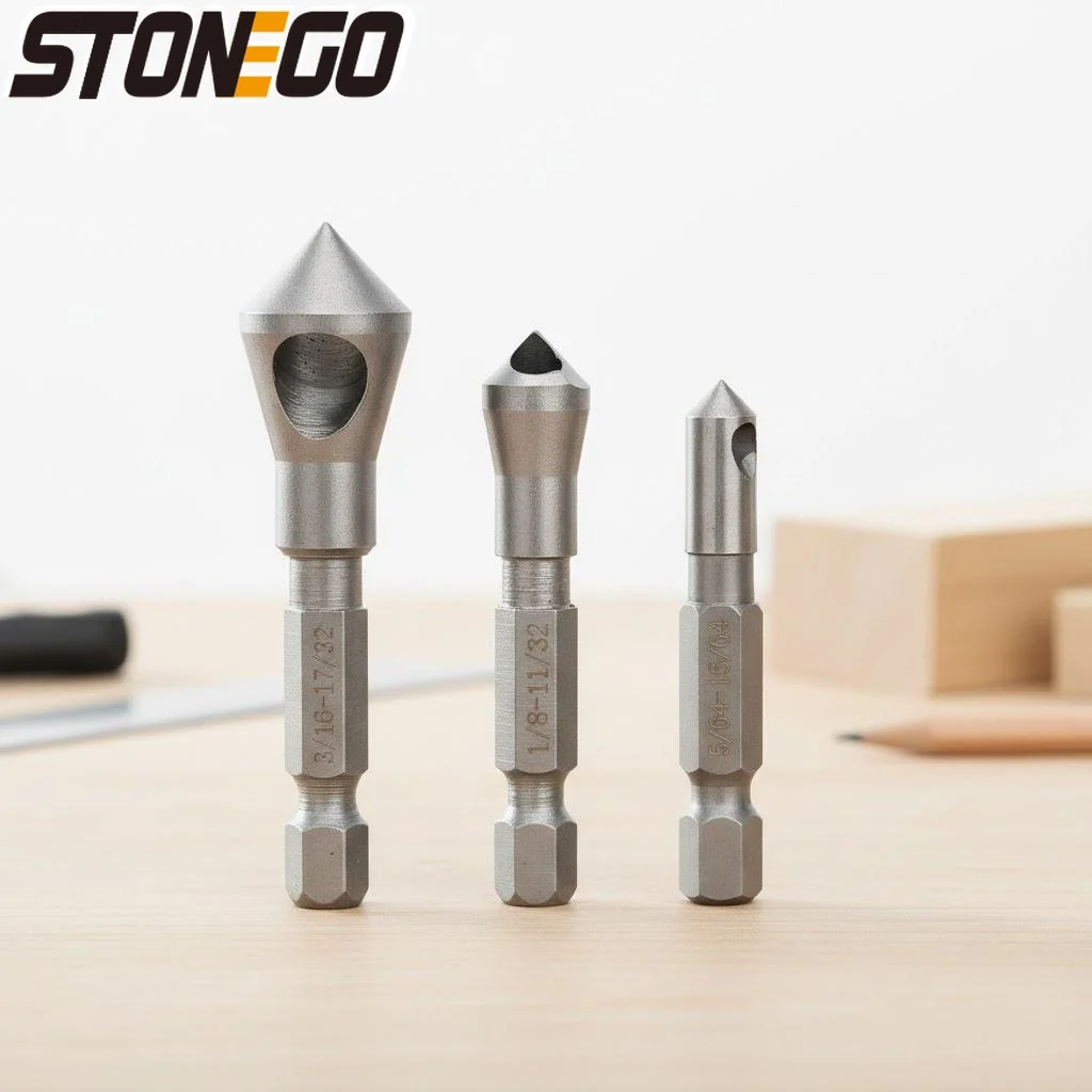 

3PCS 90 Degrees Countersink Drill Bit Set Deburring Tool for Wood Metal Plastic Taper Hole Cutter Chamfer Bits Hand Tools