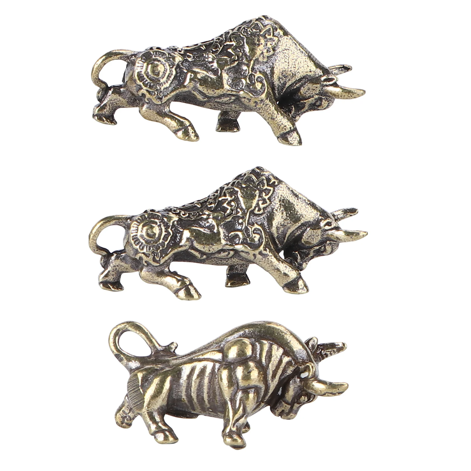 

3Pcs Brass Cattle Pendant Key Decorative Accessories Stylish Bag Charms Home Ornament Cattle Pendant