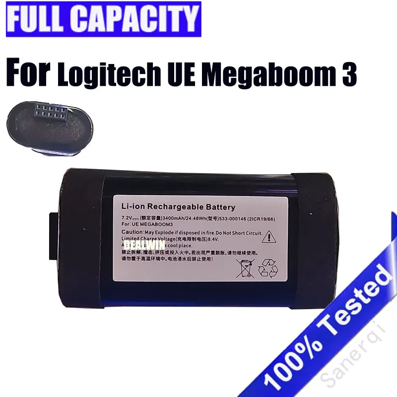 533-000146 Speaker Battery 3400mAh For Logitech UE Megaboom 3 UE Megaboom3 battery