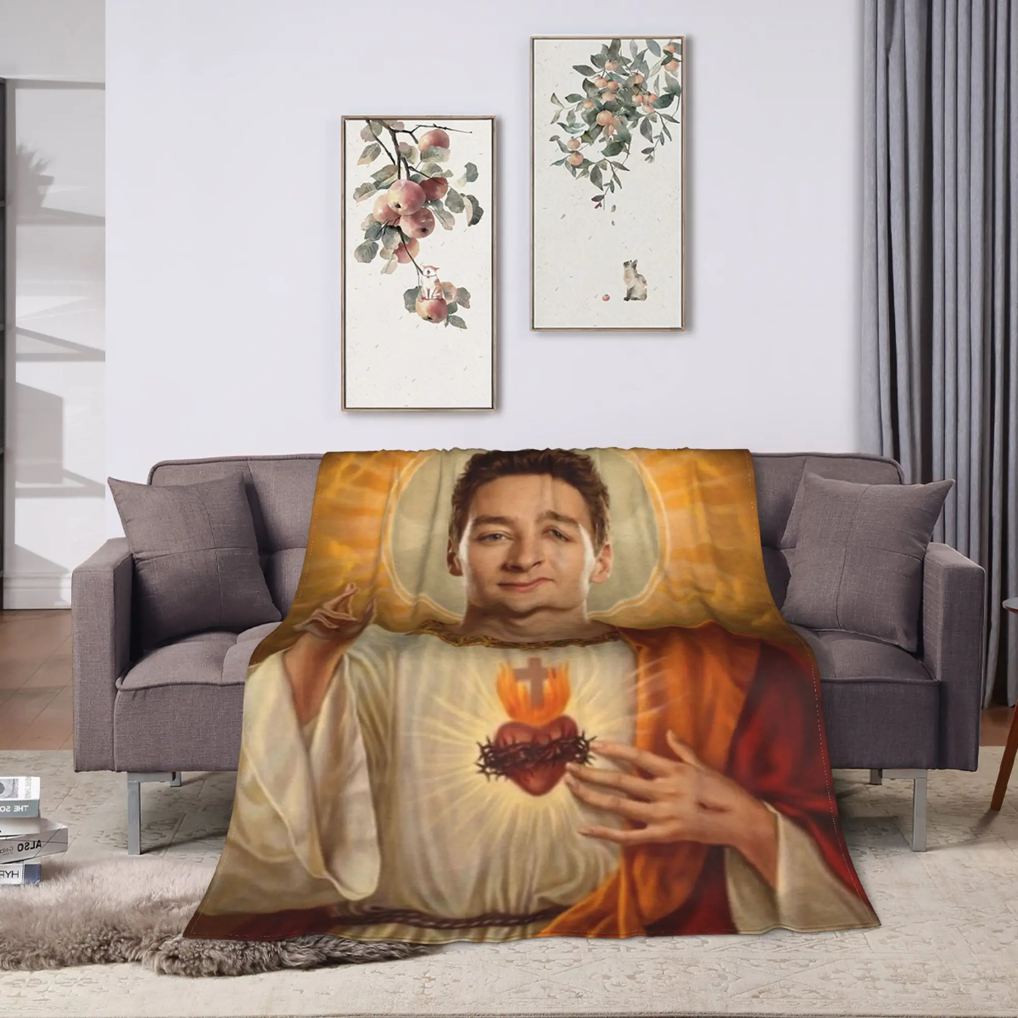 George Russell as Jesus Blanket Velvet Textile Decor   Multifunction Ultra-Soft Throw Blanket for Home Bedroom Rug Piece