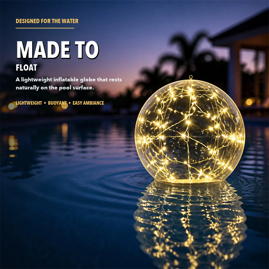 Solar Floating Pool Lights 8 Hours Sunlight 3000K Warm White Floatable Weather Resistant IP68 Waterproof Effortless Illumination