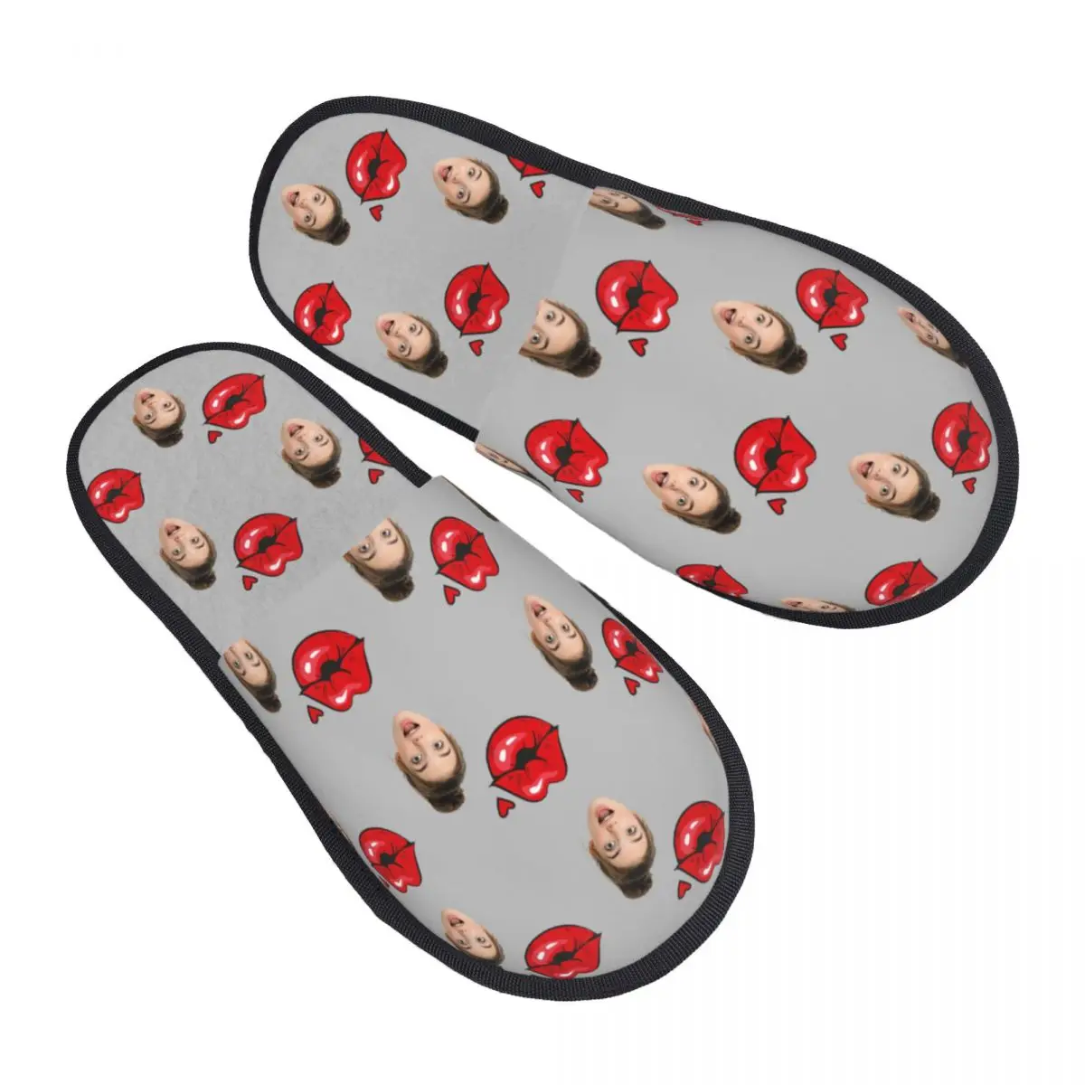 Custom Print Women Personalized Head Face Photo House Slippers Cozy Warm Memory Foam Fluffy Slipper Indoor Outdoor Shoes