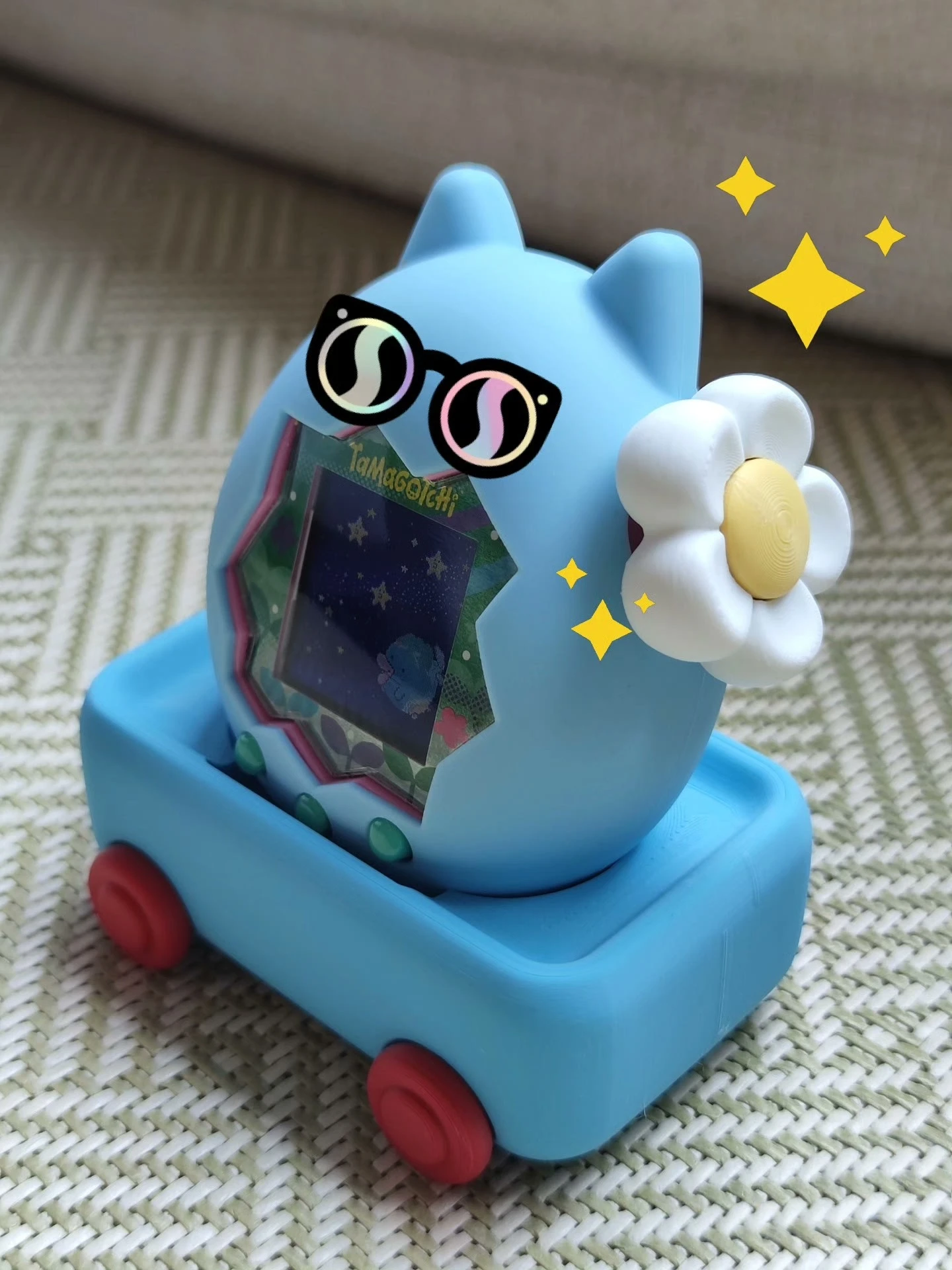 ثلاثية الأبعاد مطبوعة تماغوتشي الجنة زهرة على غرار المقبض الغطاء الواقي تماغوتشي ملحق الزخرفية الغطاء الواقي #2