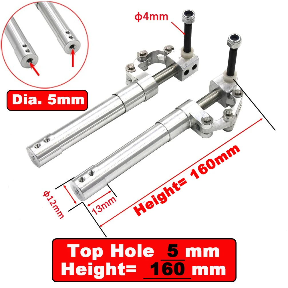 1 Piar Loch 4/5/6 mm Höhe 70 mm bis 170 mm Federrückendämpfung Kniendes Fahrwerk Einziehen 3–4 kg RC Modellflugzeug JET EDF Flugzeug
