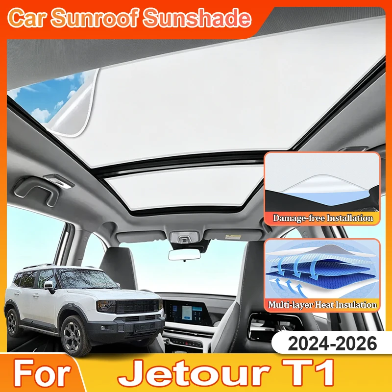 

Car Sunshades For Jetour T1 Freedom Shanhai T1 2024 2025 2026 Sun Shade Car Accessories Electrostatic Adsorption Sun Visor Roof