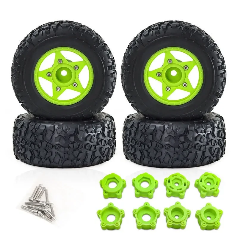 4Pcs 109mm 1/8 1/10 Short Course Truck Tire Tyre with 12mm 14mm 17mm Wheel Hex for Trxs Slash ARRMA SENTON HSP HPI RC Car