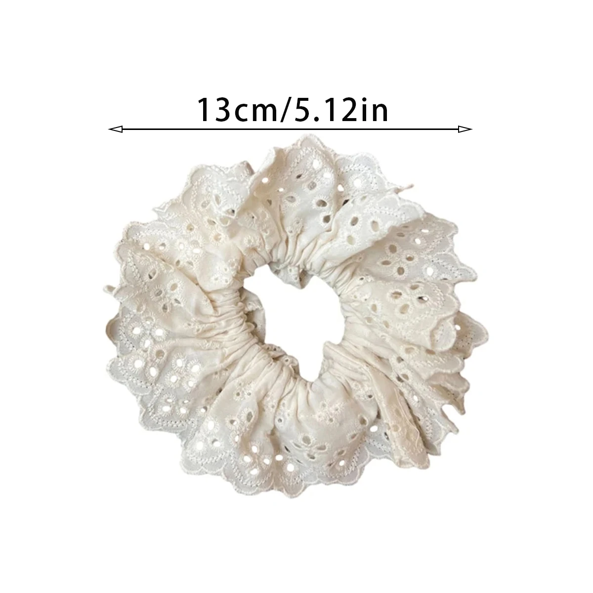 Hollow Lace Scrunchies Hair Ties Romantic Handmade Double Layer Flower Cotton Ponytail Women Hair Bands Fashion Accessories