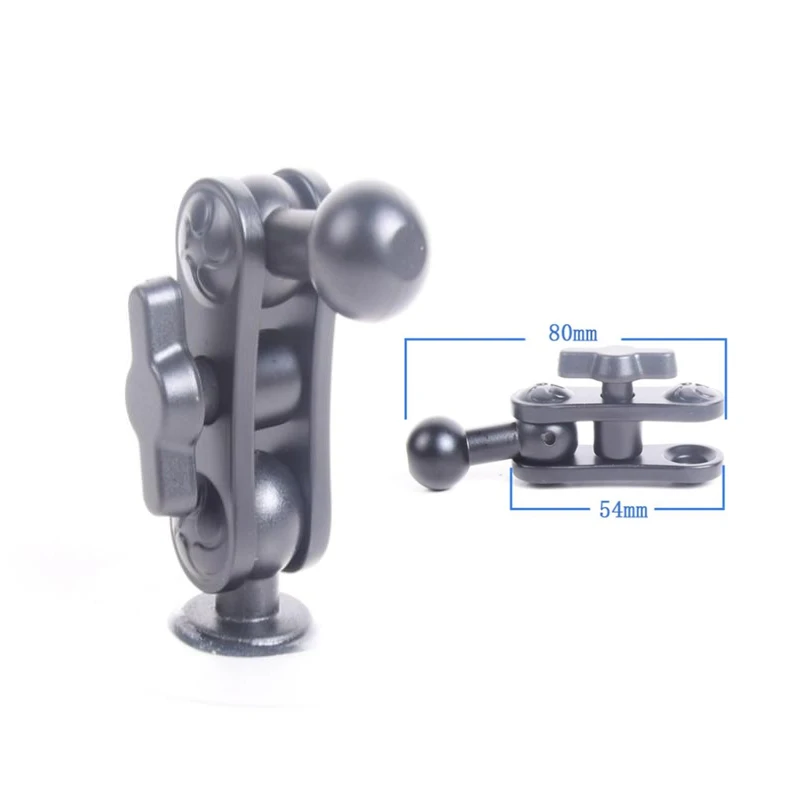 Adaptador de extensão de montagem esférica de alumínio preto 17mm, haste de extensão de rotação para painel de ventilação de ar do carro acessórios de