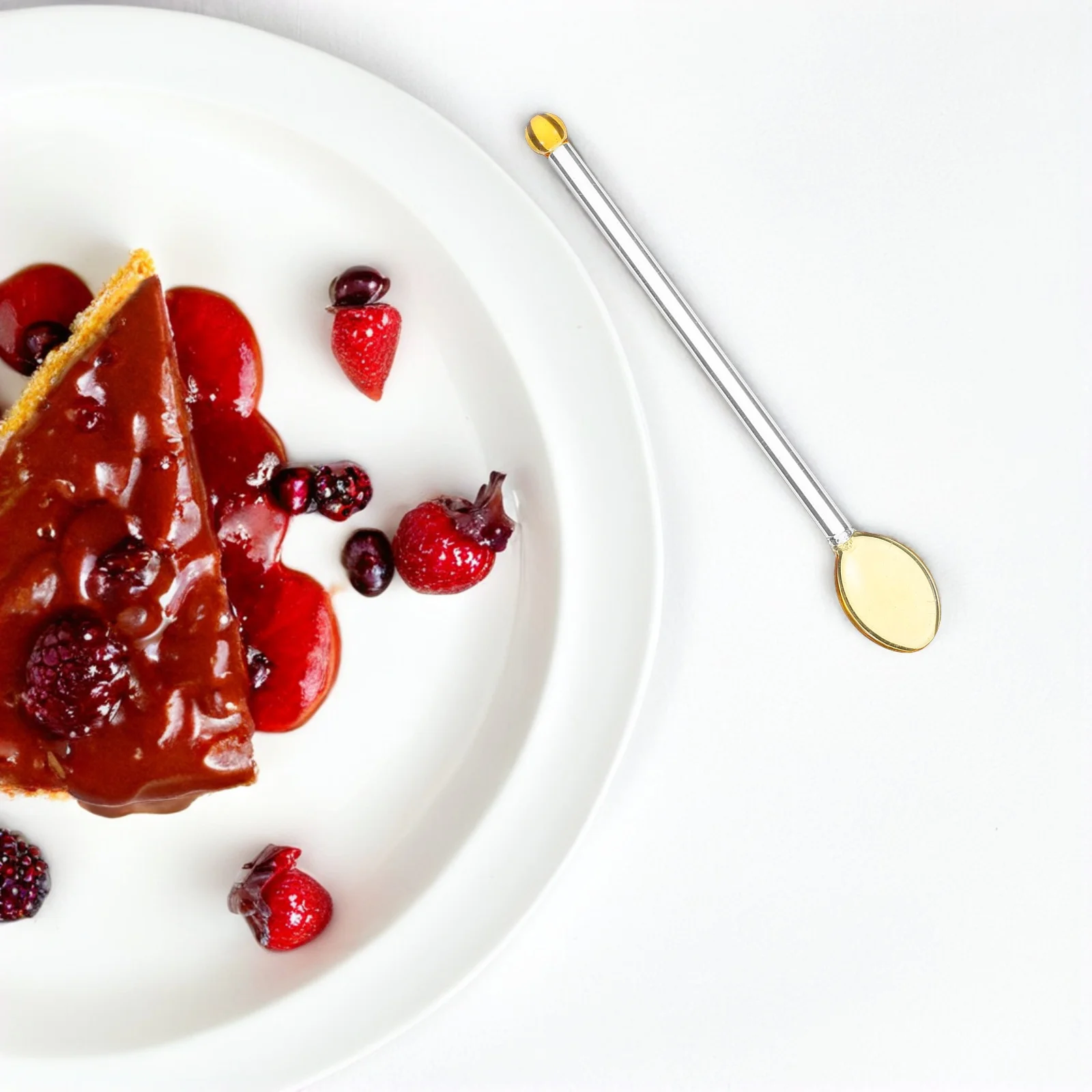 

5Pcs Glass Long Handle Coffee Stirrer Spoons Reusable Heat Resistant Glass Teaspoons for Home Juice Bar Dessert