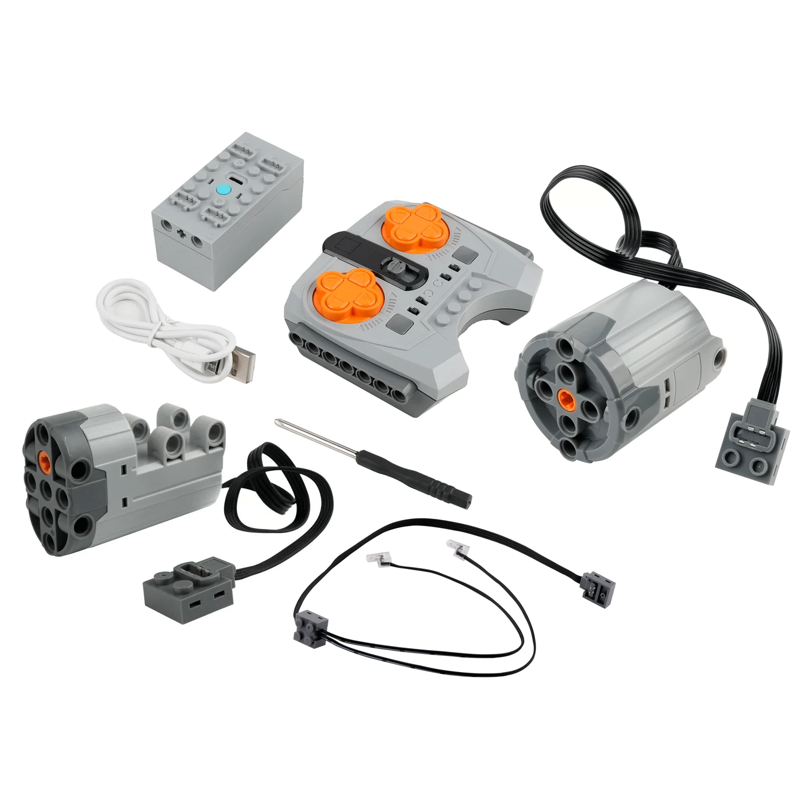 

Пульт дистанционного управления скоростью 2,4G с приложением, литиевым батарейным блоком, светодиодной лентой, двигателем XL 8870, сервоприводом 8882, набором PF 88004 MOC