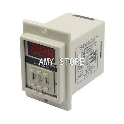 ASY-3D AC220V 999 Minute 999M Digital Timer Programmable Time Delay Relay White 8 Pins