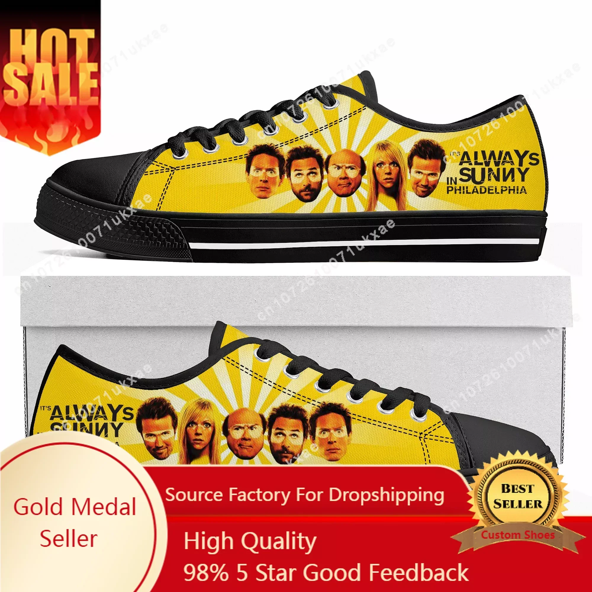 

It's Always Sunny in Philadelphia Low Top Sneakers Mens Womens Teenager Frank Reynolds Canvas Sneaker Casual Shoes Custom Shoe