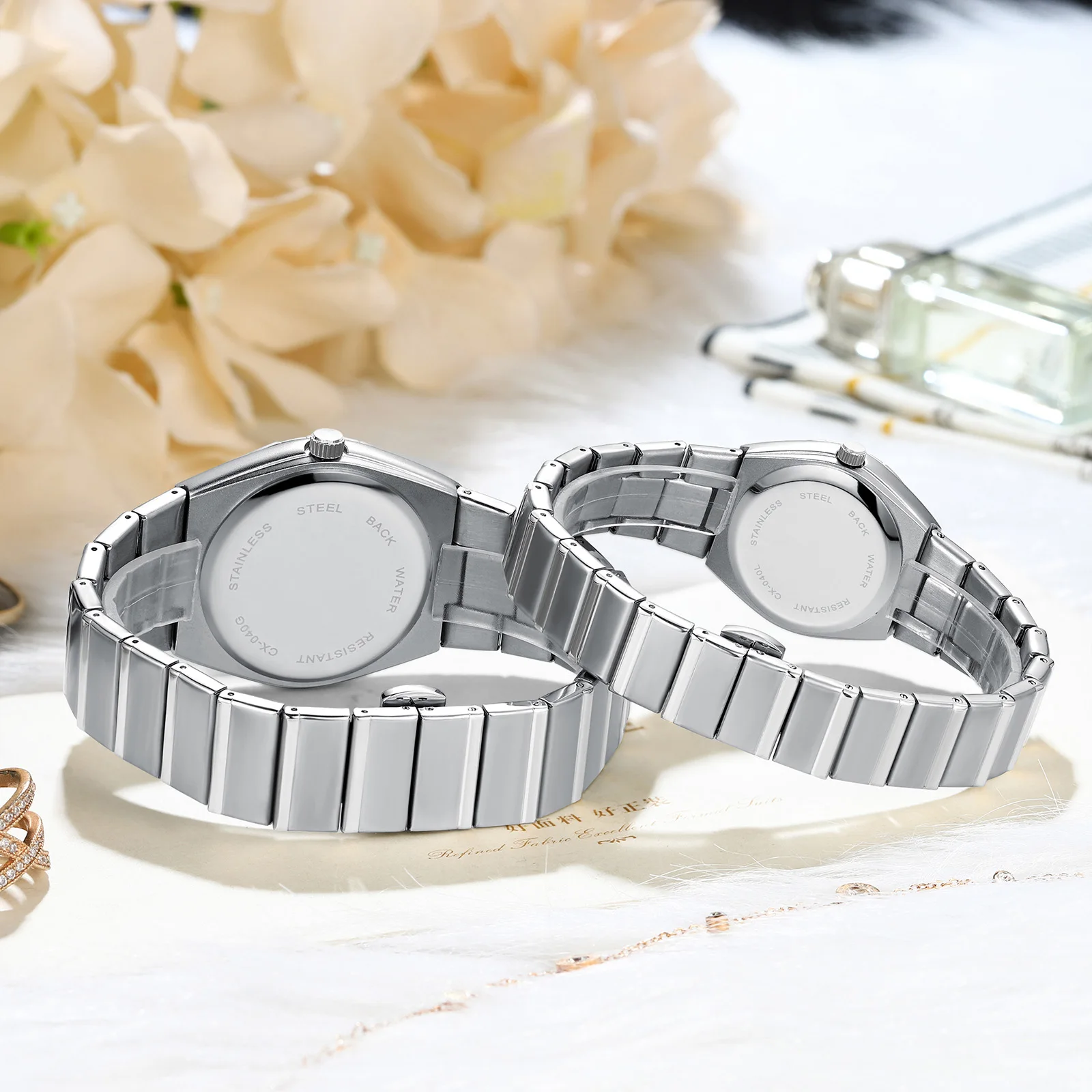 High-quality Luxury Couple Watch Fashion Diamond Date Watches For Man Woman Holiday Gifts Business Roman Dial Quartz Watch