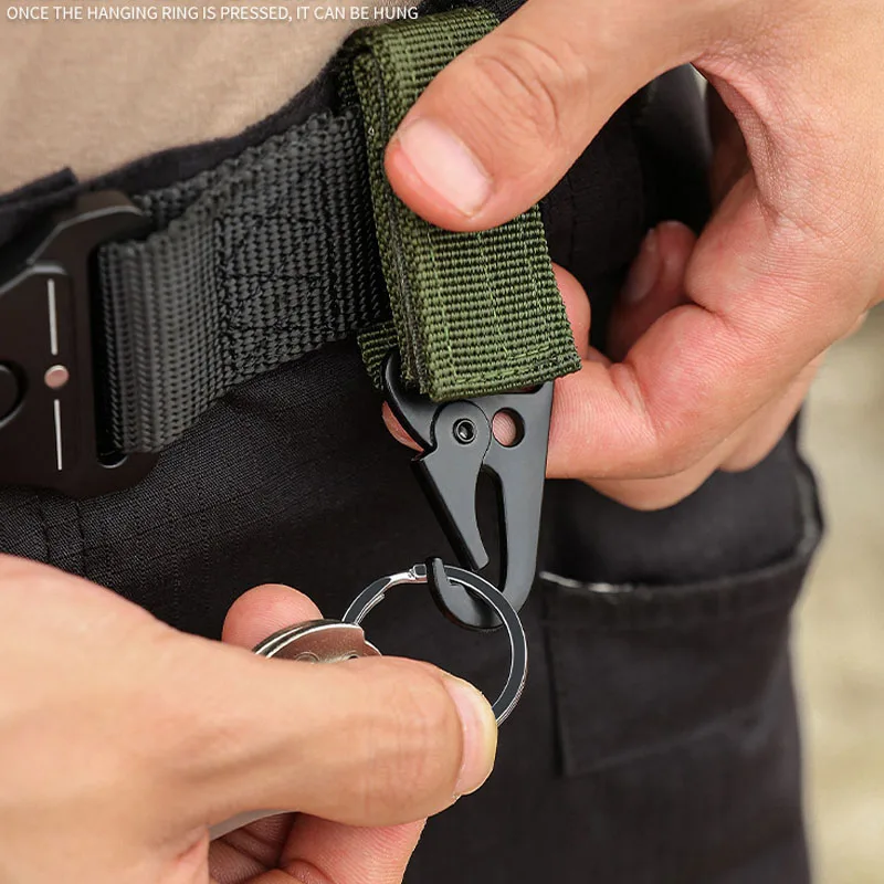 1/2/3Pcs Tactical Carabiner Outdoor Nylon Webbing Keys Holder EDC Keychain Camping Backpack Belt Hook Hanging Buckle Molle Clip view 4